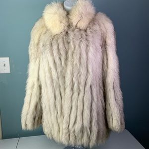 Vtg SAGA Genuine Blue Fox Fur Coat Sz8